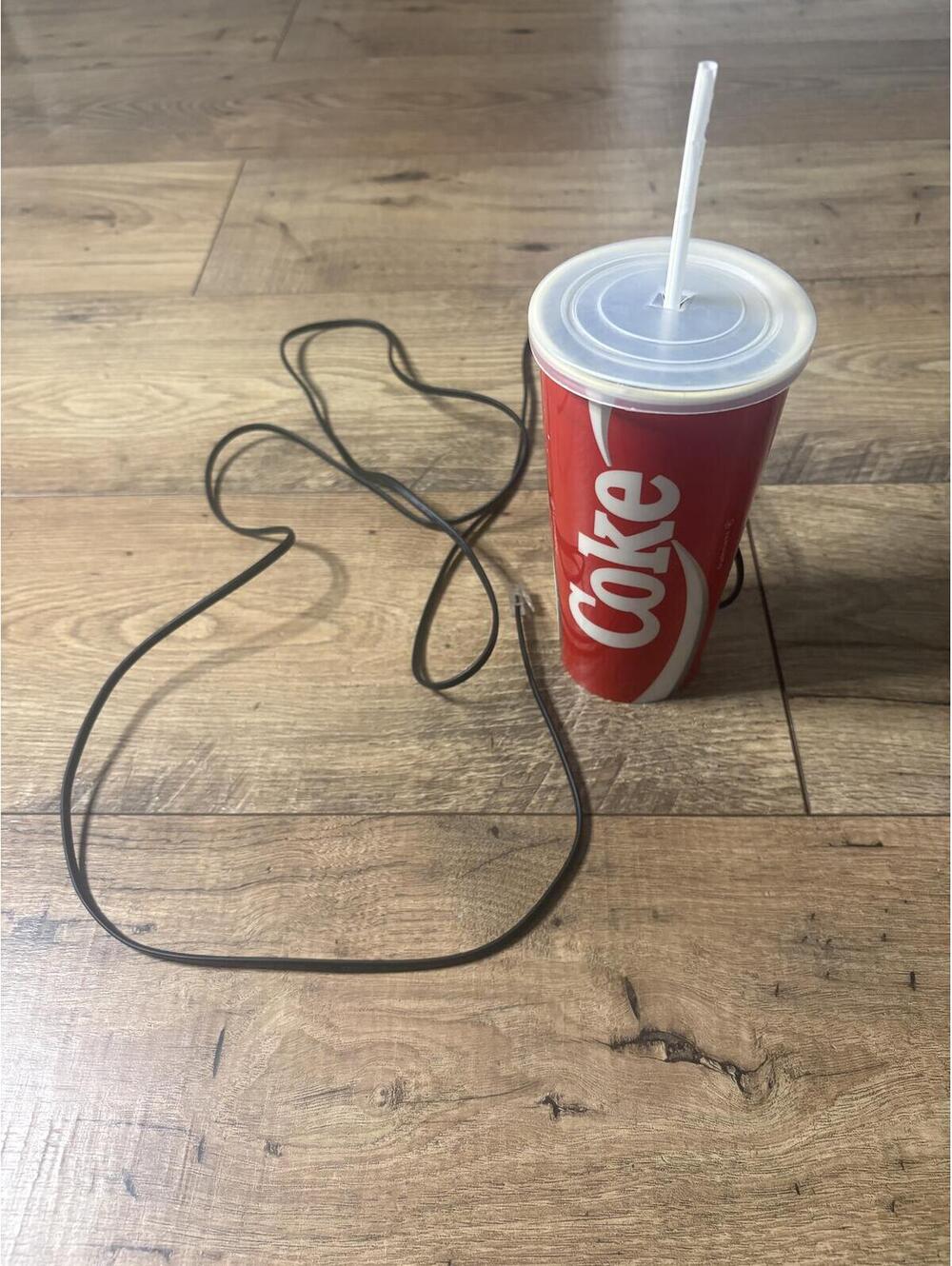 Vintage Style Clear Wired Earbuds with Coke Cup for Scale